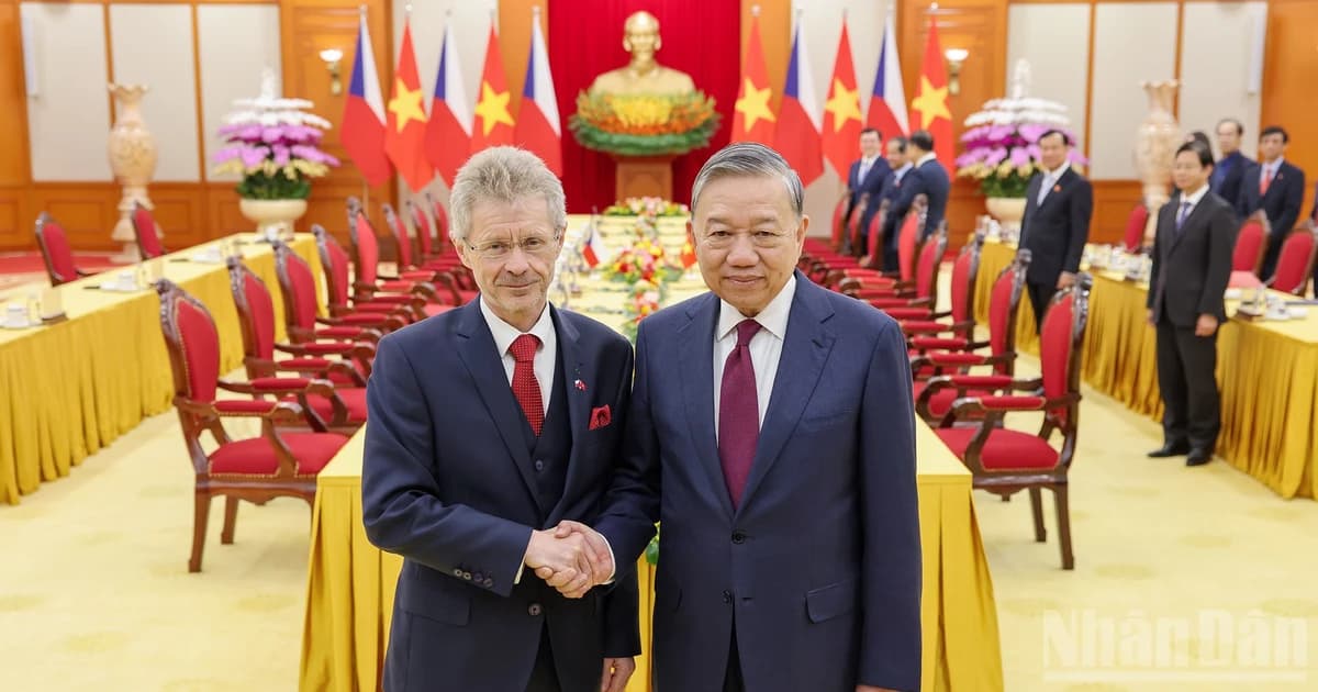 [Ảnh] Tổng Bí thư Tô Lâm tiếp Chủ tịch Thượng viện Quốc hội Cộng hòa Séc Milos Vystrcil