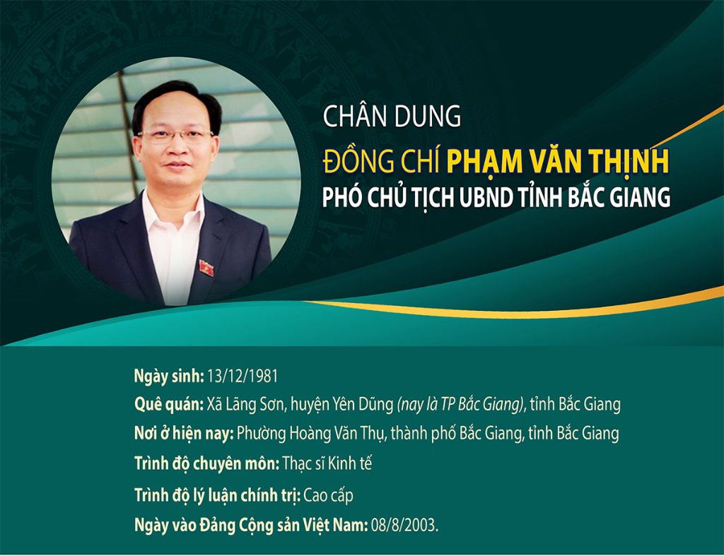 Infographic: Chân dung đồng chí Phạm Văn Thịnh - Phó Chủ tịch UBND tỉnh Bắc Giang