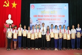 50 tác phẩm đoạt giải tại Cuộc thi “Giải thưởng Mỹ thuật Thiếu nhi Việt Nam” thành phố Đông Hà năm 2023