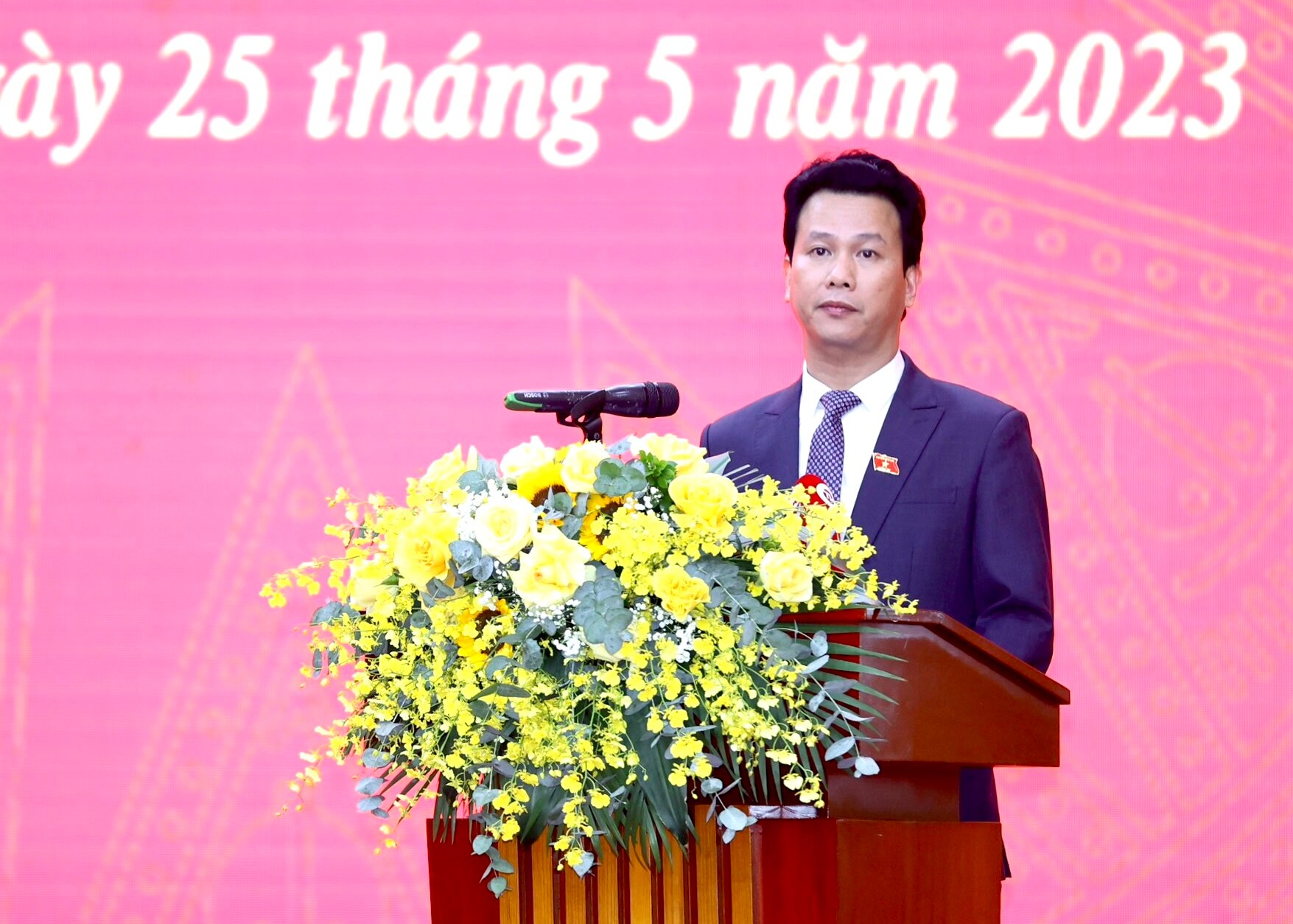 Tân Bộ trưởng Bộ Tài nguyên và Môi trường Đặng Quốc Khánh phát biểu nhận nhiệm vụ
