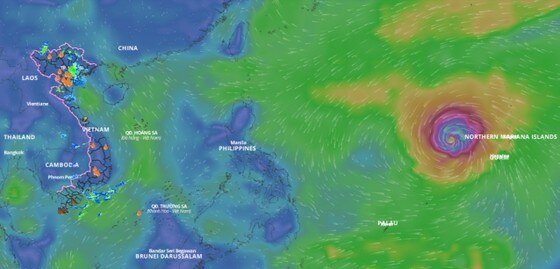 Bão Mawar hướng về Philippines và Đài Loan. Ảnh: VNDMS 