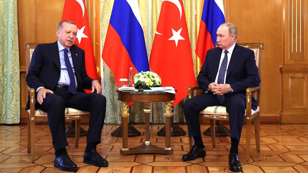 (05.30) Tổng thống Nga Vladimir Putin và người đồng cấp Thổ Nhĩ Kỳ Tayyip Erdogan trong một cuộc gặp năm 2022. (Nguồn: TASS/Kremlin.ru)
