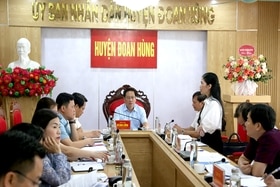 Kiểm tra tiến độ triển khai Cuộc thi sáng tạo thanh thiếu niên, nhi đồng tỉnh tại huyện Đoan Hùng
