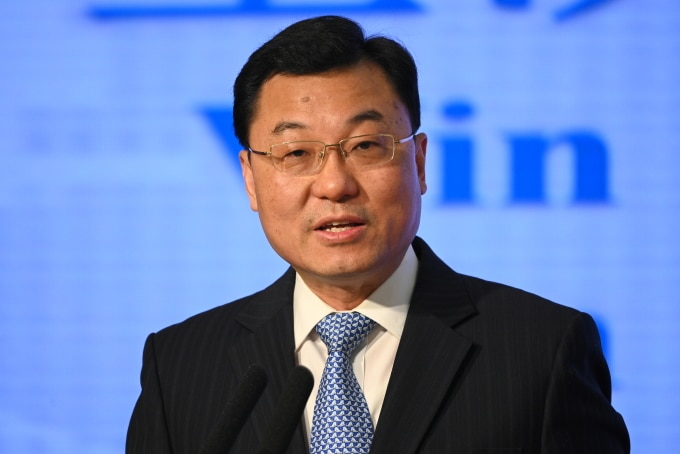 Ông Tạ Phong phát biểu tại một cuộc họp báo ở Hong Kong hồi tháng 2/2020. Ảnh: AFP