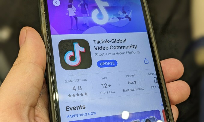 Ứng dụng TikTok trên cửa hàng trực tuyến App Store của iPhone. Ảnh: SH