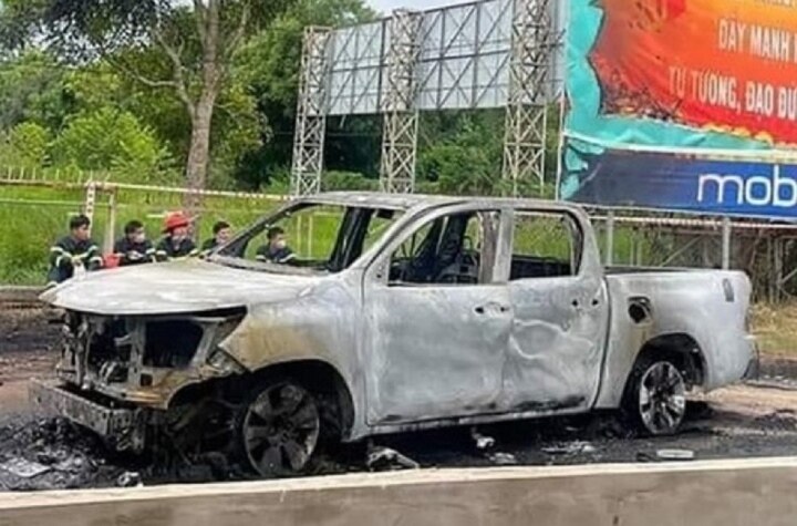 Xe bán tải cháy rụi khiến tài xế tử vong sau khi tông người phụ nữ: Do tự tử - 1
