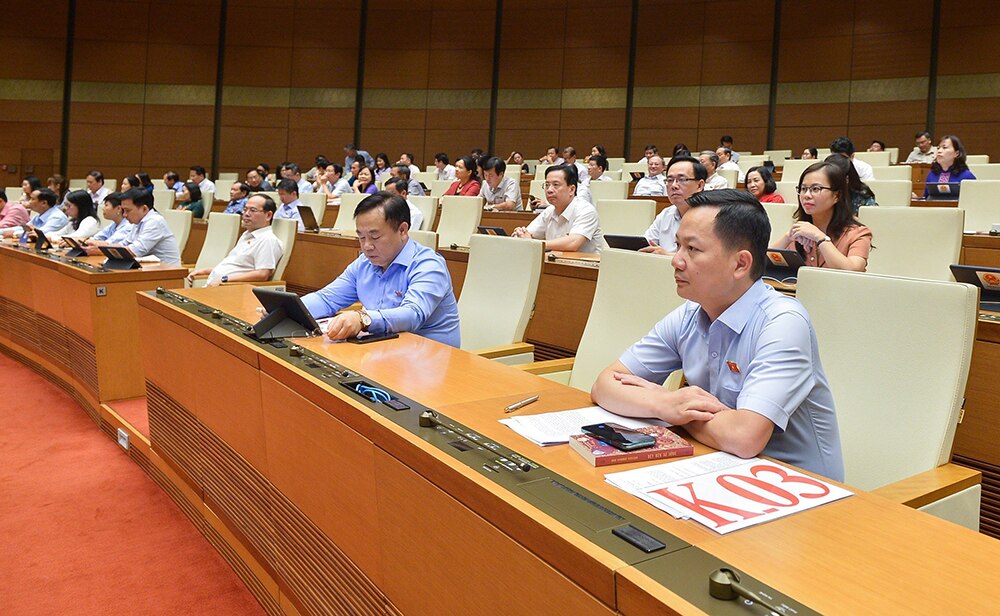 Đoàn Đại biểu Quốc hội tỉnh Đồng Nai tại phiên thảo luận ngày 1-6. Ảnh: QUOCHOI.VN