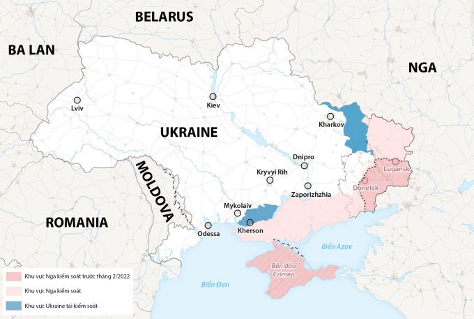 ロシアとウクライナの戦線。 グラフィック: WP