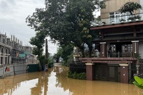 Phố Thành Công và Tiền Phong phường Tiên Cát ngập cục bộ do mưa lớn