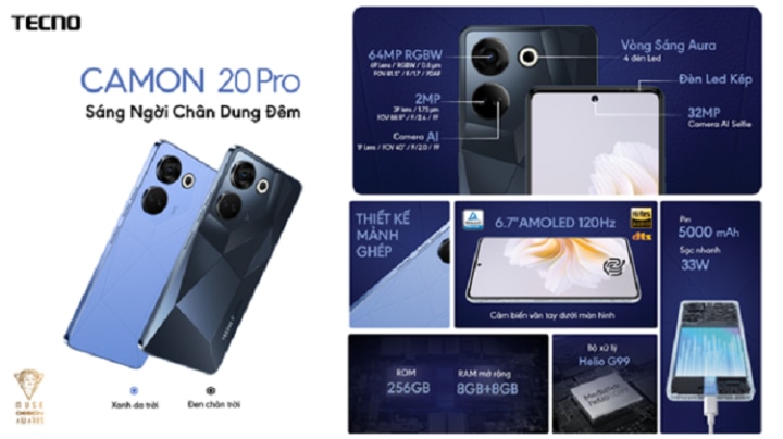 Tecno Camon 20 Pro: Điện thoại thông minh tầm trung tính năng camera tuyệt vời - 3