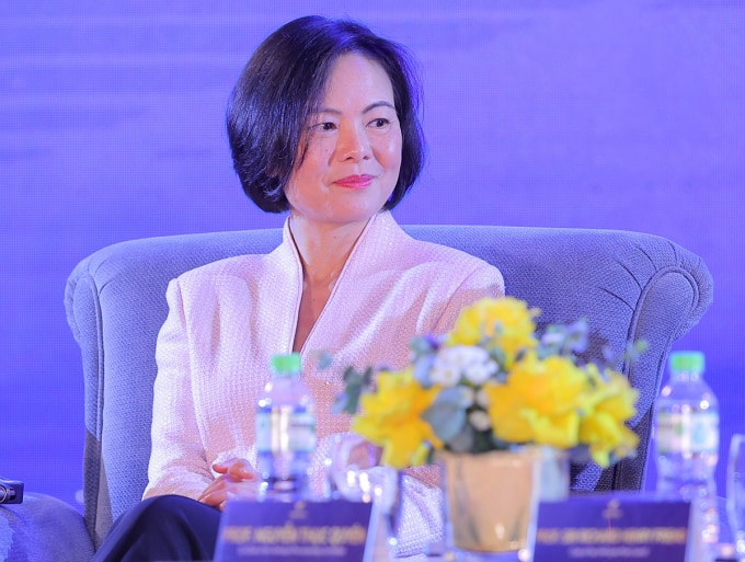 GS Nguyễn Thục Quyên trong một buổi giao lưu trong khuôn khổ Lễ trao giải thưởng VinFuture năm 2021. Ảnh:Hải Nam