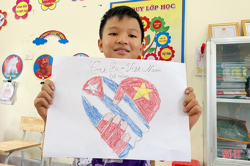 Học sinh huyện miền núi Hà Tĩnh vẽ tranh “Thiếu nhi Việt Nam - Cuba thắm tình đoàn kết”