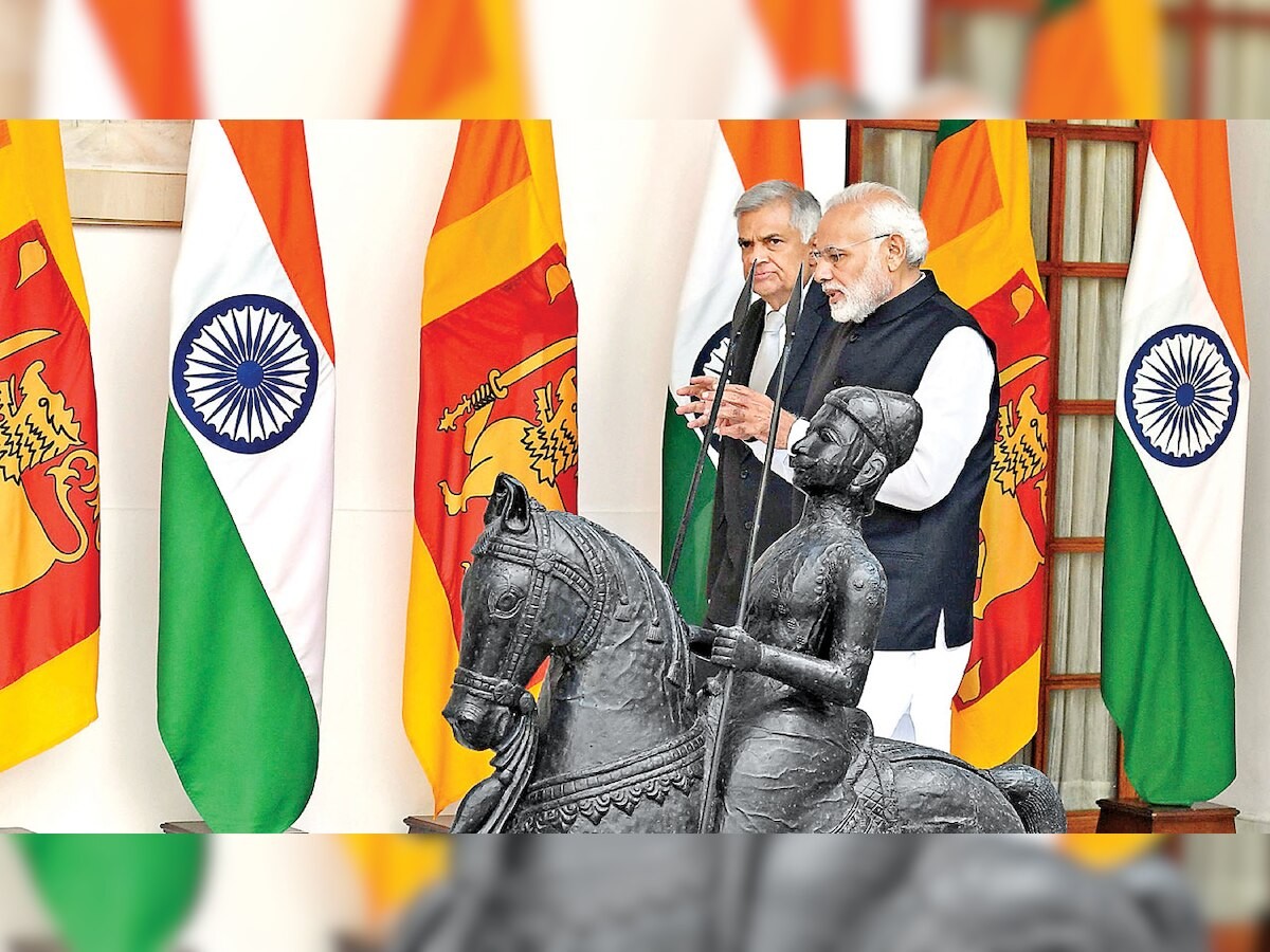 Thủ tướng Ấn Độ Narendra Modi đón ông Ranil Wickremesinghe thăm New Delhi trên cương vị Thủ tướng Sri Lanka, tháng 10/2018. (Nguồn: DNA)