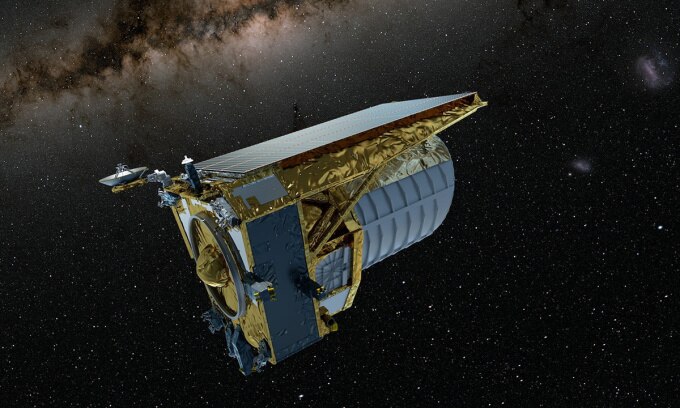 Minh họa kính viễn vọng Euclid hoạt động trong không gian. Ảnh: ATG/ESA