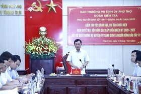 Kiểm tra việc thực hiện Nghị quyết Đại hội Đảng giữa nhiệm kỳ tại Thanh Sơn