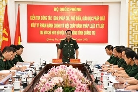 Thượng tướng Võ Minh Lương kiểm tra tại Bộ Chỉ huy Bộ đội Biên phòng tỉnh Quảng Trị