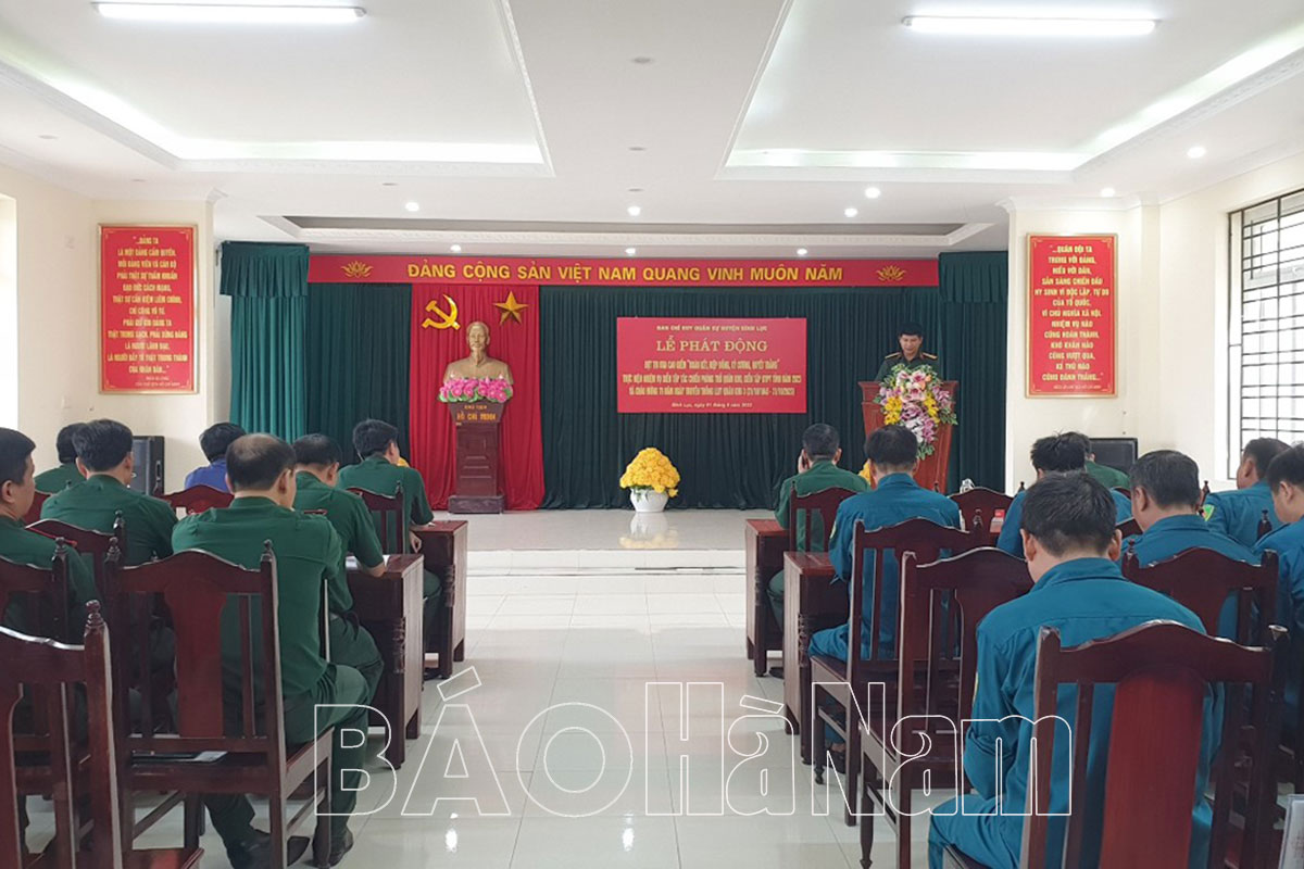 Ban CHQS huyện Bình Lục ký kết hưởng ứng đợt thi đua cao điểm “Đoàn kết hiệp đồng kỷ cương quyết thắng”
