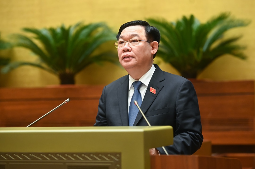Chủ tịch Quốc hội Vương Đình Huệ phát biểu khai mạc Phiên chất vấn và trả lời chất vấn.