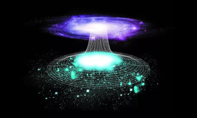 Hố trắng là cấu trúc vũ trụ trên lý thuyết, hoạt động theo cách ngược lại với hố đen. Ảnh: Future/Adam Smith