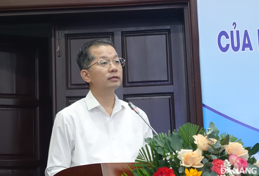 Bí thư Thành ủy Nguyễn Văn Quảng phát biểu tại hội thảo. Ảnh: HOÀNG HIỆP