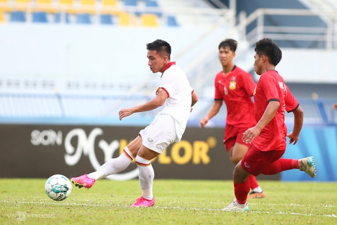 Việt Nam đánh bại Lào, rộng cửa vào bán kết giải U23 Đông Nam Á. Ảnh: Lâm Thoả