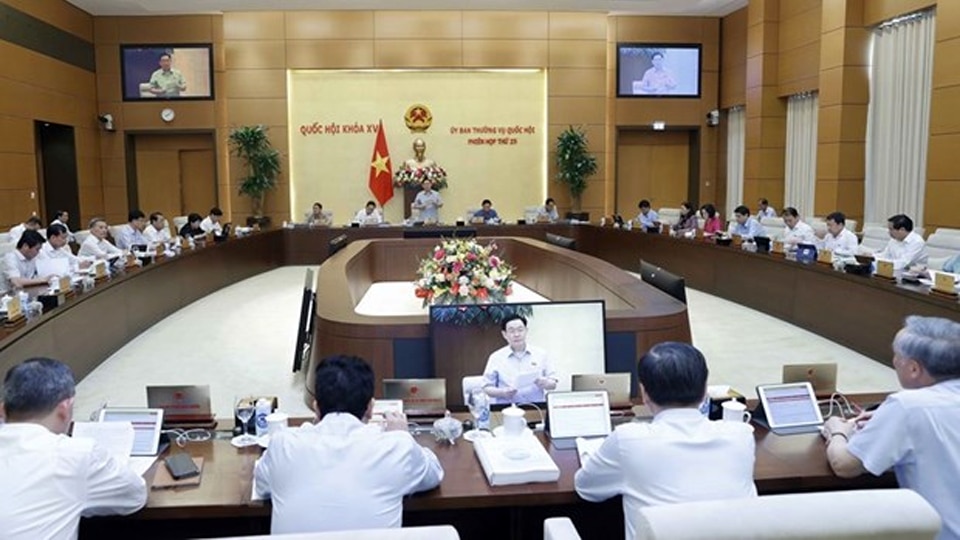 Quang cảnh Phiên họp thứ 25 Ủy ban Thường vụ Quốc hội. (Ảnh: Doãn Tấn/TTXVN)
