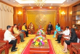 Phó Chủ tịch UBND tỉnh Hoàng Nam tiếp xã giao Phó Tỉnh trưởng tỉnh Ubon Ratchathani