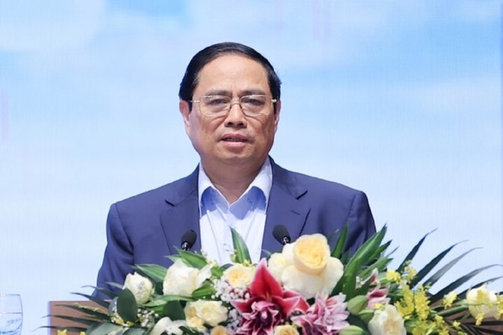 Thủ tướng Phạm Minh Chính phát biểu kết luận hội nghị (Ảnh: VGP/Nhật Bắc).