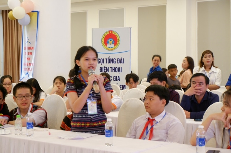 Trẻ em Quảng Nam kiến nghị các giải pháp phòng, chống đuối nước tại Diễn đàn. Nguồn: CTTĐT QN