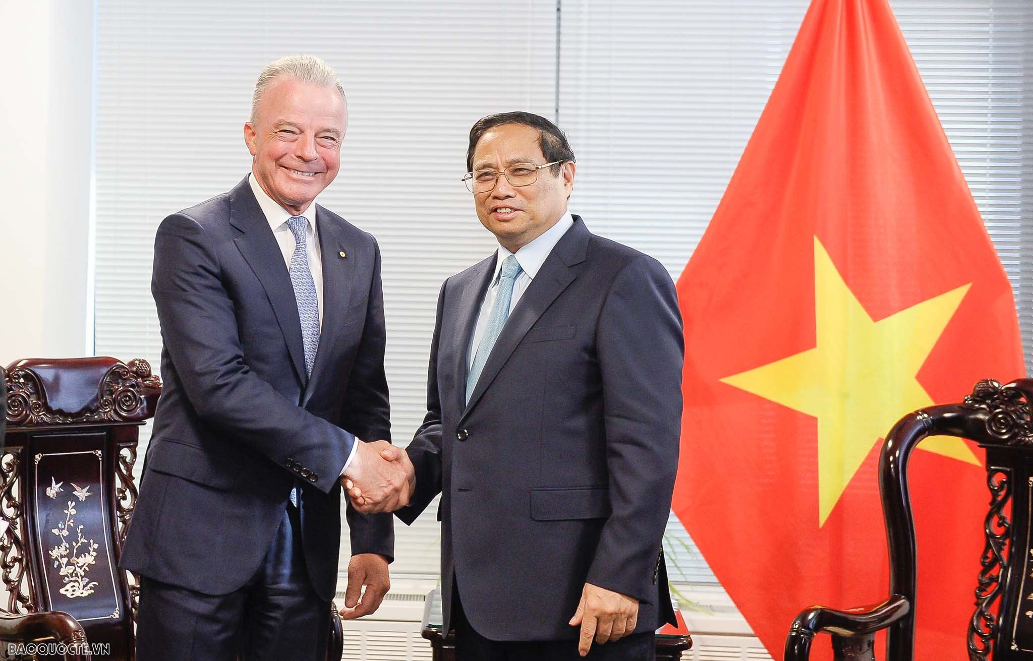 Thủ tướng Phạm Minh Chính tiếp Ông Brendan Nelson AO, Phó Chủ tịch cấp cao của Boeing toàn cầu.