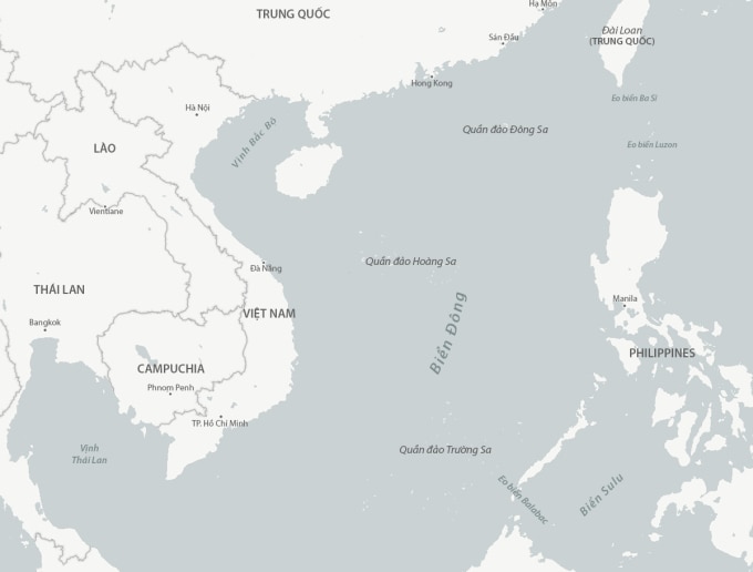 Khu vực Biển Đông cùng hai quần đảo Hoàng Sa và Trường Sa. Đồ họa: CSIS