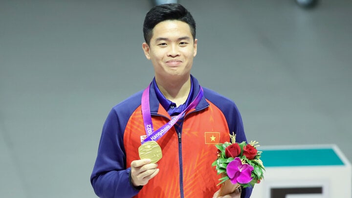 Phạm Quang Huy là vận động viên duy nhất của đoàn thể thao Việt Nam giành HCV ASIAD ở môn Olympic. (Ảnh: Bùi Lượng)