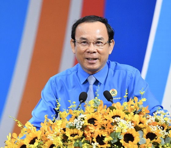 Bí thư Thành ủy TPHCM Nguyễn Văn Nên phát biểu tại phiên bế mạc đại hội. Ảnh: VIỆT DŨNG ảnh 1