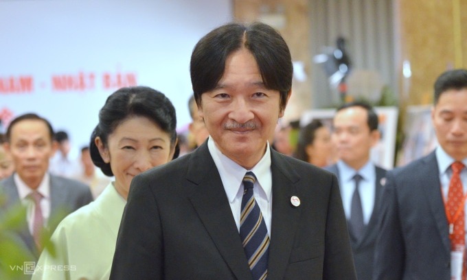 Hoàng Thái tử Akishino trước Lễ kỷ niệm 50 năm thiết lập quan hệ ngoại giao Việt Nam - Nhật Bản diễn ra tại Hà Nội hôm 21/9. Ảnh: Vũ Anh