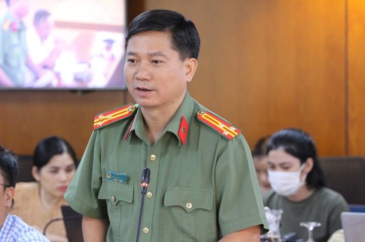 Thượng tá Lê Mạnh Hà, Phó trưởng Phòng Tham mưu Công an TP.HCM. (Ảnh: Thành Nhân)