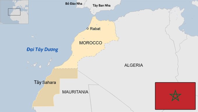 Vị trí Morocco. Đồ họa: BBC