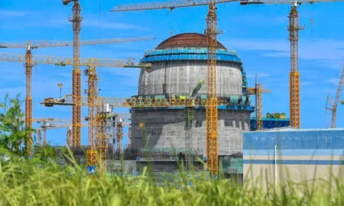 Khu vực thi công nhà máy điện hạt nhân Xương Giang ở Hải Nam, Trung Quốc. Ảnh: China News
