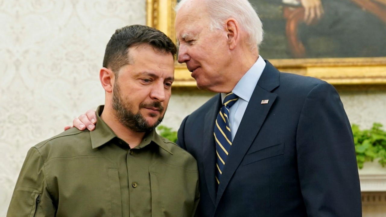 Tổng thống Mỹ Joe Biden tiếp đón người đồng cấp Ukraine Volodymyr Zelensky tại Nhà Trắng hôm 21/9. (Nguồn: AP)