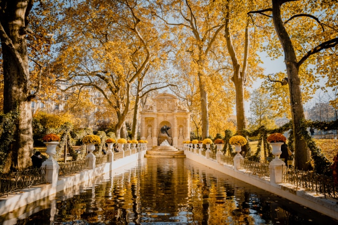 Vườn Jardin de Luxembourg, một trong những điểm hút khách du lịch tại Paris, vào thu. Ảnh: Nguyễn Anh Lukas