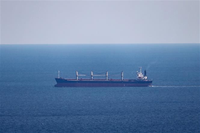 Tàu chở hàng Eneida hướng tới cảng Pivdennyi của Ukraine ngày 22/9/2023. Ảnh: AFP/TTXVN