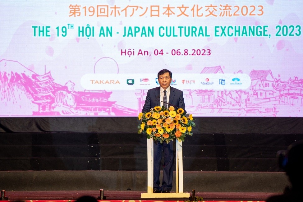 Ông Nguyễn Văn Sơn – Chủ tịch UBND TP Hội An phát biểu tại sự kiện “Giao lưu văn hóa Hội An - Nhật Bản” năm 2023.