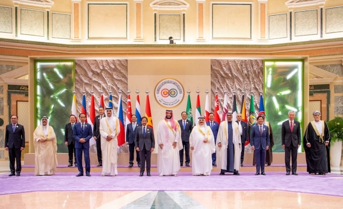 Lãnh đạo 10 nước Đông Nam Á và 6 quốc gia vùng Vịnh cùng tham dự Hội nghị cấp cao ASEAN-GCC, ngày 20/10. Ảnh: ASEAN-GCC Summit