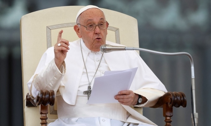Giáo hoàng Francis tổ chức buổi tiếp kiến chung hàng tuần tại Quảng trường St.Peter ở Vatican ngày 20/9. Ảnh: Reuters