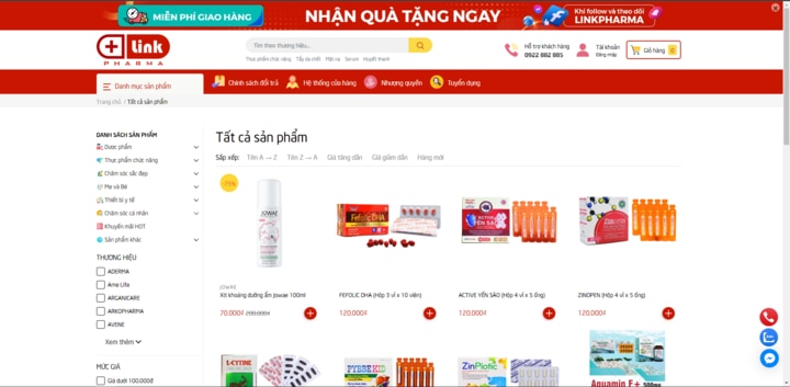 Khách hàng dễ dàng mua hàng trên website linkpharma.vn.