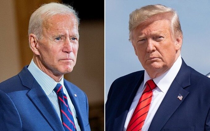 Tổng thống Mỹ Joe Biden (trái) và người tiền nhiệm Donald Trump. Ảnh: AFP
