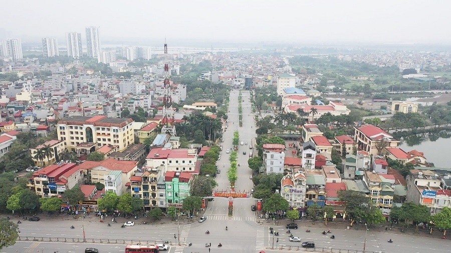 Huyện Thanh Trì nhìn từ trên cao. (Ảnh: Hữu Duyên)