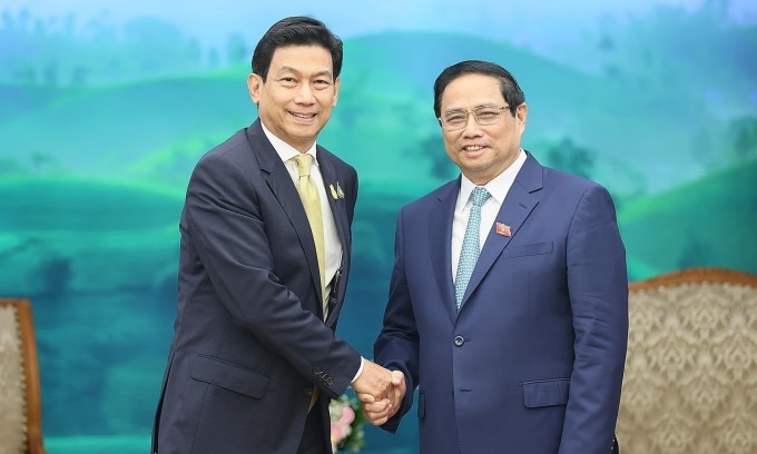 Thủ tướng Phạm Minh Chính tiếp Phó thủ tướng Thái Lan Parnpree Bahiddha-Nukara. Ảnh: TTXVN