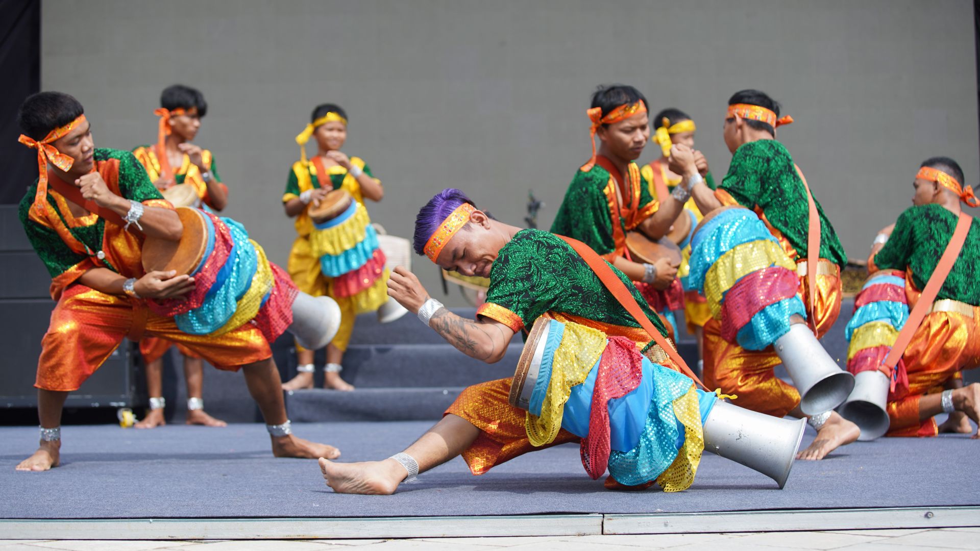 Nghệ thuật múa trống Chhay-dăm của tỉnh Tây Ninh. Ảnh: Phan Dương