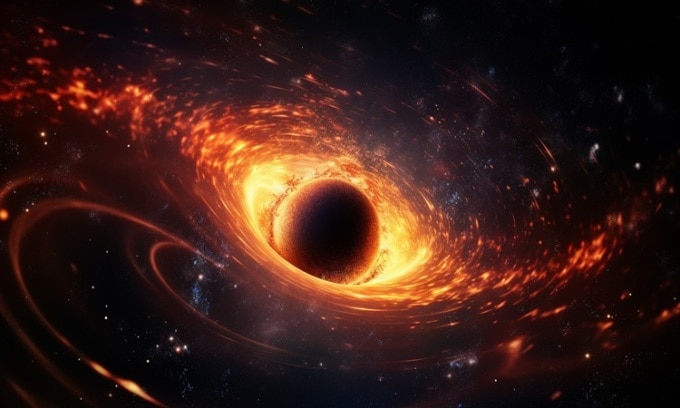 Mô phỏng hố đen cổ đại. Ảnh: TS2 Space