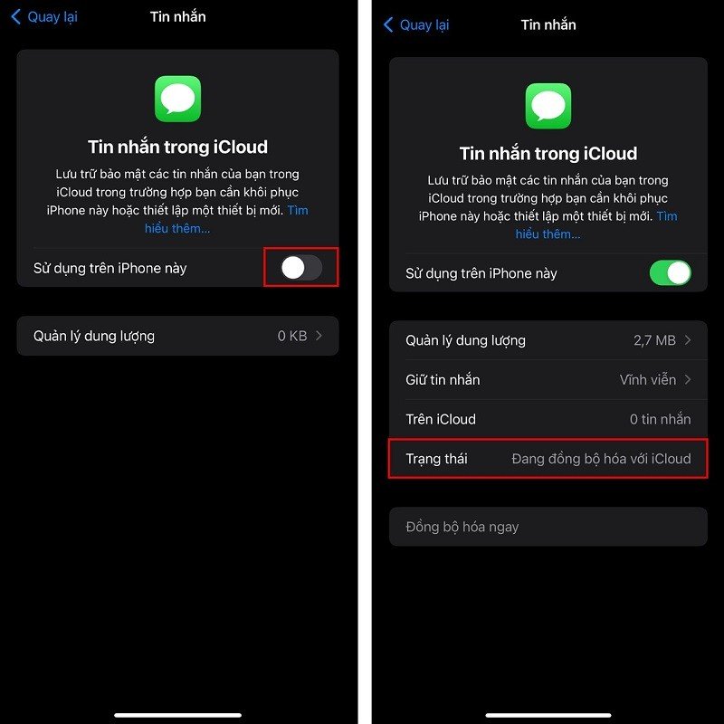 Cách đồng bộ tin nhắn lên iCloud trên iPhone nhanh chóng